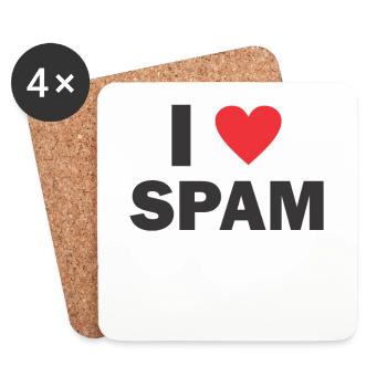 Spam mail email cadeau d'anniversaire - Dessous de verre (lot de 4) - blanc - Devant