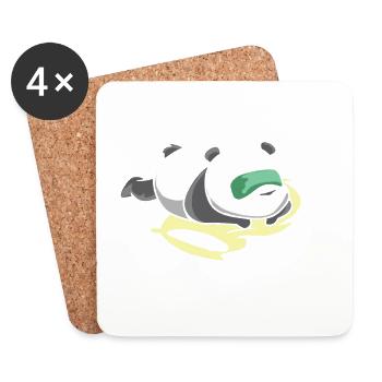 Ein großer weisser Panda schläft. - Untersetzer (4er-Set) - Weiß - Vorne