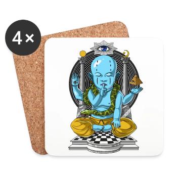 Shiva Psychedelische Meditation - Untersetzer (4er-Set) - Weiß - Vorne