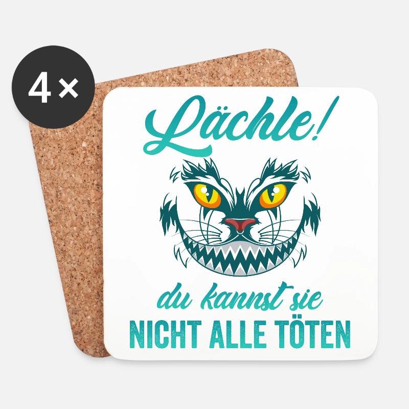 Lächle! Du kannst sie nicht alle töten - Untersetzer (4er-Set) - Weiß