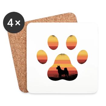 Dog paw - Coasters (set of 4) - white - Front