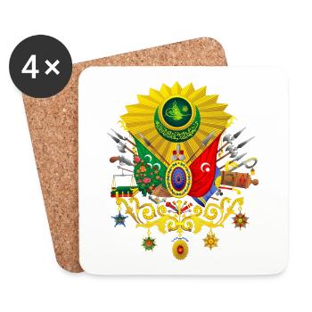 Coat of Arms Sultan Abdulhamid II Ottoman Empire - Coasters (set of 4) - white - Front