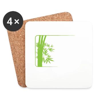 Forêt de bambous en Asie Sweet Grass - Dessous de verre (lot de 4) - blanc - Devant