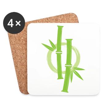 Bamboo Japanese Enso Circle - Coasters (set of 4) - white - Front