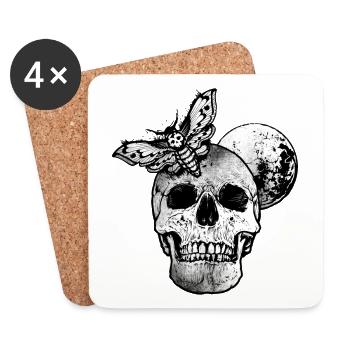 Skull Skull Skull Skirt Gothic - Coasters (set of 4) - white - Front