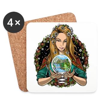 Hippie Nature Shaman - Coasters (set of 4) - white - Front