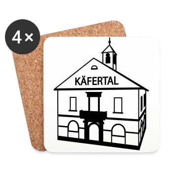Mannheim Käfertal en noir - Dessous de verre (lot de 4) - blanc - Devant