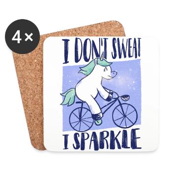Unicorn bike funny saying gift - Coasters (set of 4) - white - Front