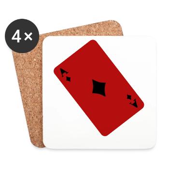 Karo As - Dessous de verre (lot de 4) - blanc - Devant