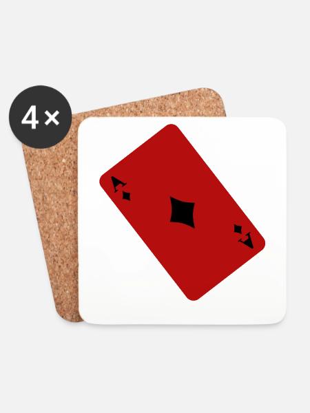 Karo As - Untersetzer (4er-Set) - Weiß