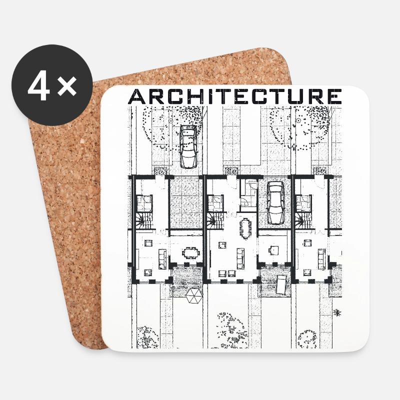 Architektur - Untersetzer (4er-Set) - Weiß