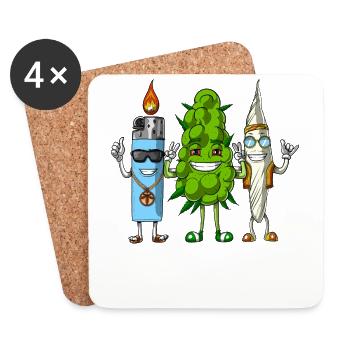 Weed Bud Lighter Joint - Coasters (set of 4) - white - Front