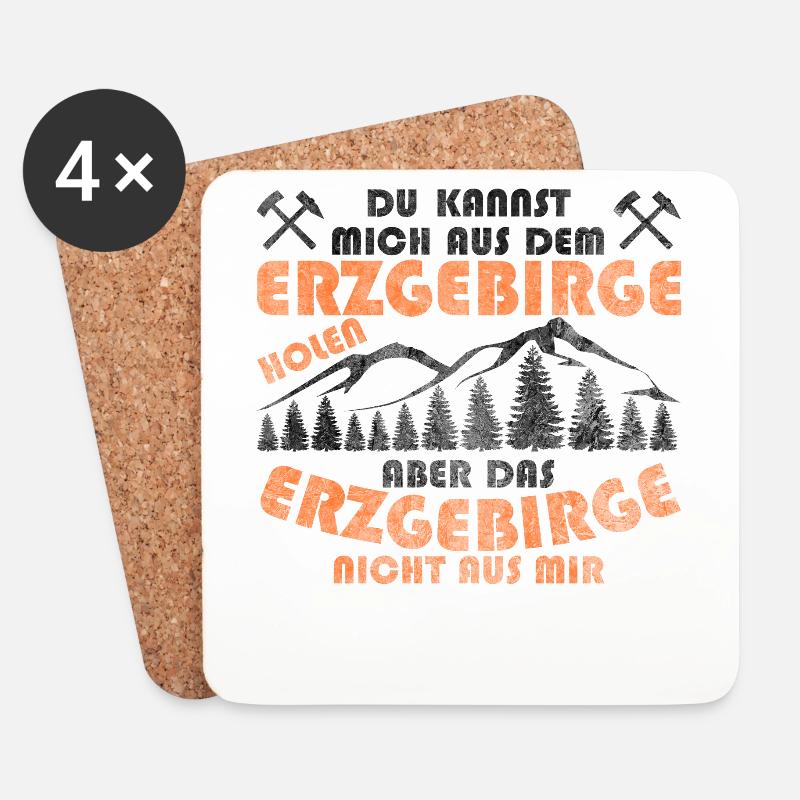 Erzgebirge Witzig Spruch Sachsen Arzgebirg - Untersetzer (4er-Set) - Weiß