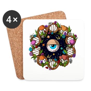 DNA Magic Mushrooms - Coasters (set of 4) - white - Front