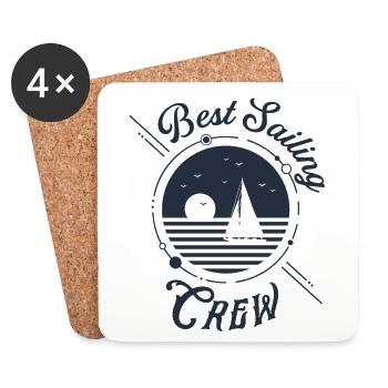 Cadeau de voile pour l'équipage de voile - Dessous de verre (lot de 4) - blanc - Devant