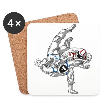 Astronaute de Jiu Jitsu - Dessous de verre (lot de 4) - blanc - Devant