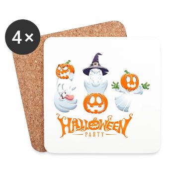 3 Ghosts Halloween Party Ghost Gift - Coasters (set of 4) - white - Front