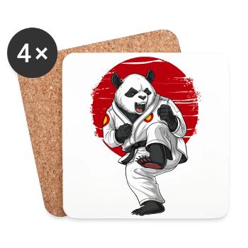 Panda Bear Karate - Coasters (set of 4) - white - Front