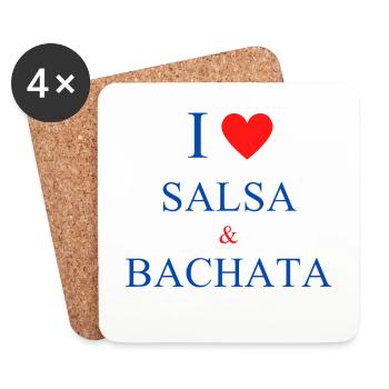 Ich liebe Salsa und Bachata - Untersetzer (4er-Set) - Weiß - Vorne