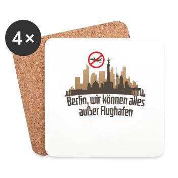 Berlin Skyline ohne Flughafen - Untersetzer (4er-Set) - Weiß - Vorne