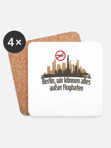 Berlin Skyline ohne Flughafen - Untersetzer (4er-Set) - Weiß