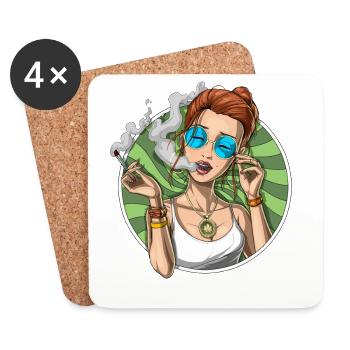 Weed Stoner fumer du cannabis - Dessous de verre (lot de 4) - blanc - Devant