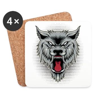Wild wolf | Wolf pack - Coasters (set of 4) - white - Front