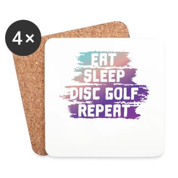 Eat Sleep Discgolf Repeat - Untersetzer (4er-Set) - Weiß - Vorne