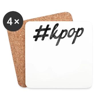 kpop #kpop kdrama k-pop k-drama corée musique - Dessous de verre (lot de 4) - blanc - Devant