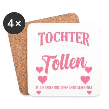 Tochter Eltern Familienmitglied Geschenk - Untersetzer (4er-Set) - Weiß - Vorne