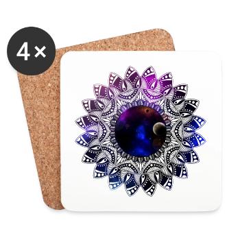 Mandala Spirituell Weltall Yoga Nameste Geschenk - Untersetzer (4er-Set) - Weiß - Vorne