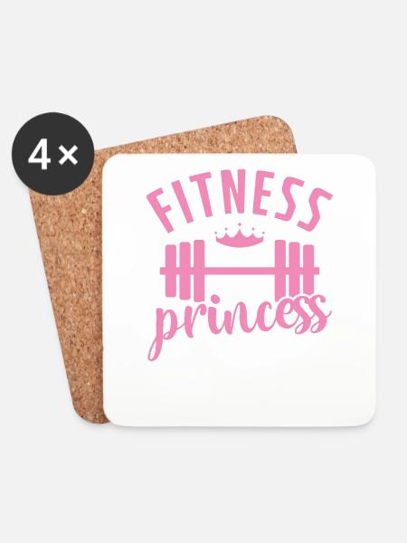 Fitness Prinzessin Frau Freundin - Untersetzer (4er-Set) - Weiß