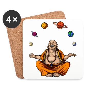 Buddha Jonglieren Raumplaneten - Untersetzer (4er-Set) - Weiß - Vorne