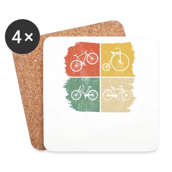 Fahrrad Vintage Retro Bike - Coasters (set of 4) - white - Front