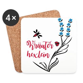Herbs, Hexlein, Bee, Environment - Coasters (set of 4) - white - Front