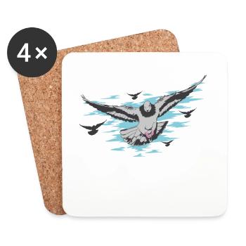 Pigeon fanciers - Coasters (set of 4) - white - Front