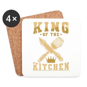 King of the Kitchen kitchen - Coasters (set of 4) - white - Front