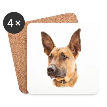 Malinois Belgischer Hund Design Geschenk - Untersetzer (4er-Set) - Weiß - Vorne