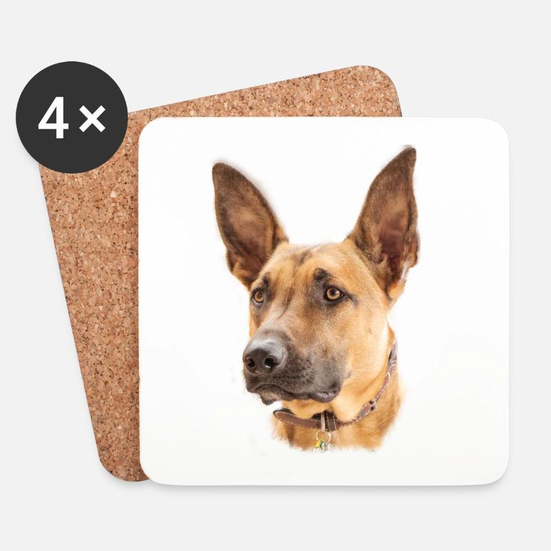Malinois Belgischer Hund Design Geschenk - Untersetzer (4er-Set) - Weiß