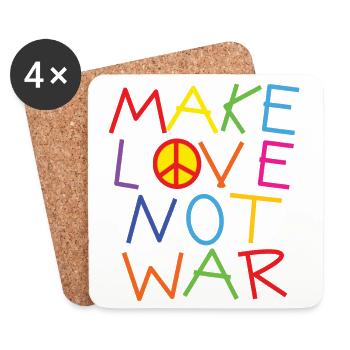 Make Love Not War Peace Freedom Saying Gift - Coasters (set of 4) - white - Front