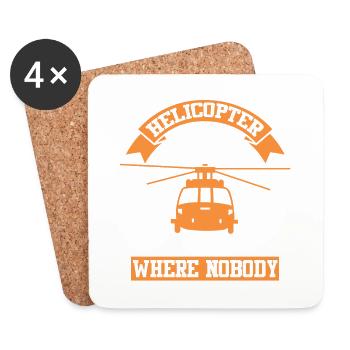 Helicopter airplane pilot flying gift - Coasters (set of 4) - white - Front