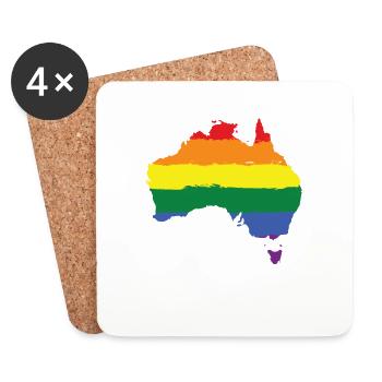 Australia colorful LGBT colors - Coasters (set of 4) - white - Front