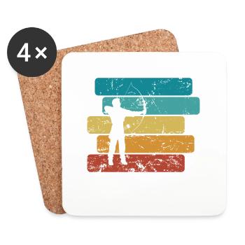 Bow and arrow archery - Coasters (set of 4) - white - Front