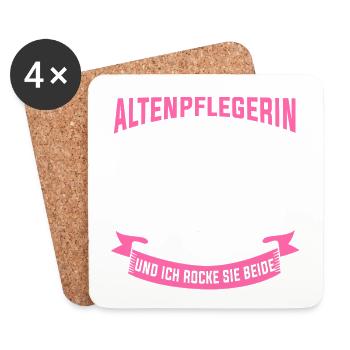 Altenpflegerin Mama Betreuerin Muttertag Geschenk - Untersetzer (4er-Set) - Weiß - Vorne
