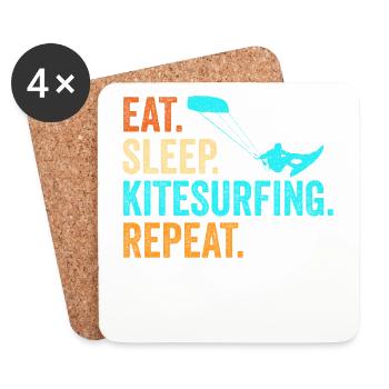 Kite surfing surfer kite gift - Coasters (set of 4) - white - Front