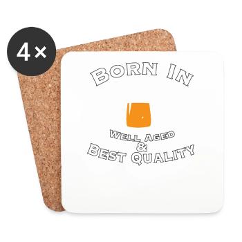 Born en 1974 millésime - Dessous de verre (lot de 4) - blanc - Devant