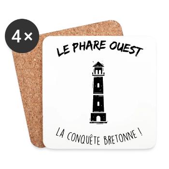 Le phare ouest - Dessous de verre (lot de 4) - blanc - Devant