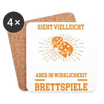 Brettspiele Fan - Untersetzer (4er-Set) - Weiß - Vorne