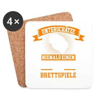 Brettspiele Opa Großvater - Untersetzer (4er-Set) - Weiß - Vorne