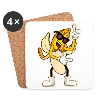 Nudiste strip-tease banane Strip-tease banane - Dessous de verre (lot de 4) - blanc - Devant